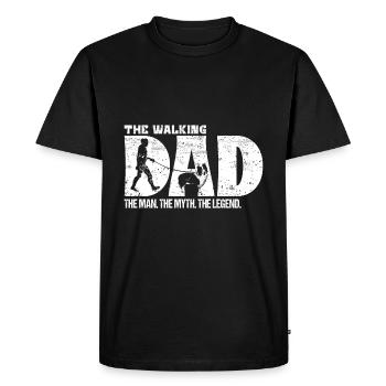 Border Collie Walking Dad Spruch für Herrchen - Männer Premium Bio T-Shirt - Schwarz - Vorne - Nico (187cm)
