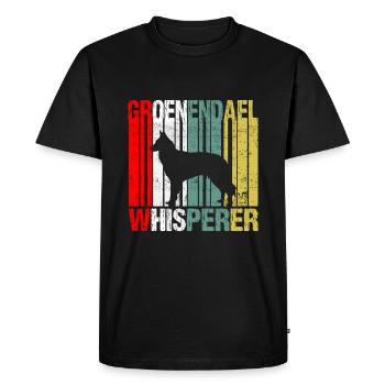Groenendael Belgian Shepherd WhisperEr Retro - Men's Premium Organic T-Shirt - black - Front - Nico (187cm)