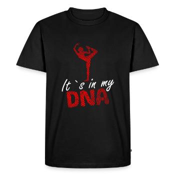 Gymnastique gymnaste c’est dans mon dicton d’ADN - T-shirt Premium bio Homme - noir - Devant - Nico (187cm)