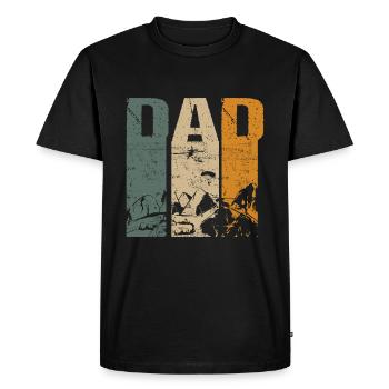 Parachutisme Papa Papa Retro - T-shirt Premium bio Homme - noir - Devant - Nico (187cm)