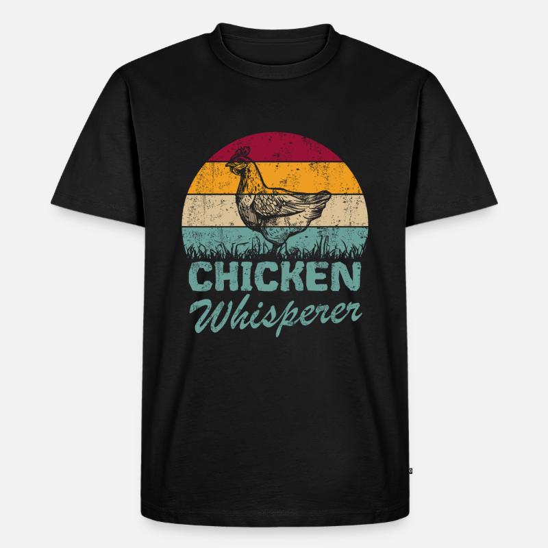 Hühnerflüsterer - Männer Premium Bio T-Shirt - Schwarz
