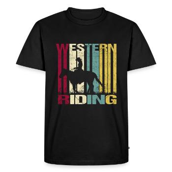 Western Rider Vintage - T-shirt Premium bio Homme - noir - Devant - Nico (187cm)