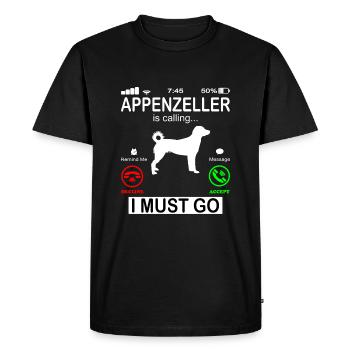 Appenzeller Sennenhund appelle Spruch - T-shirt Premium bio Homme - noir - Devant - Nico (187cm)