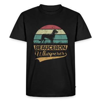 Beauceron chuchoteur - T-shirt Premium bio Homme - noir - Devant - Nico (187cm)