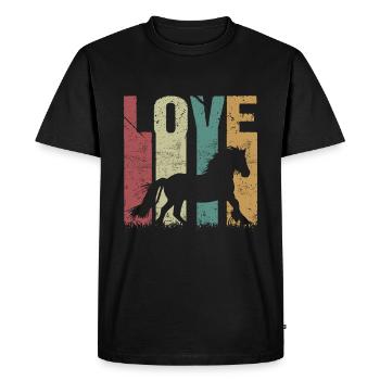 Tinker Horse Vintage Love - Men's Premium Organic T-Shirt - black - Front - Nico (187cm)