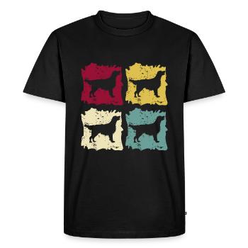Flat Coated Retriever Rétro Vintage - T-shirt Premium bio Homme - noir - Devant - Nico (187cm)
