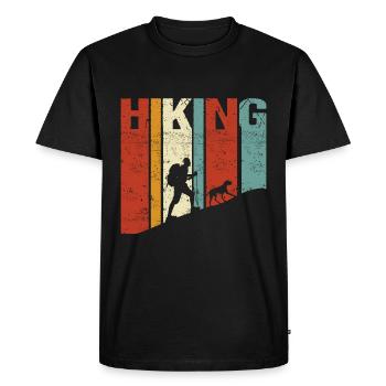 Hiking with your dog Hiking - Men's Premium Organic T-Shirt - black - Front - Nico (187cm)