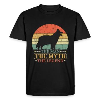 Chodsky Pes Bohemian Shepherd Papa Saying - Men's Premium Organic T-Shirt - black - Front - Nico (187cm)