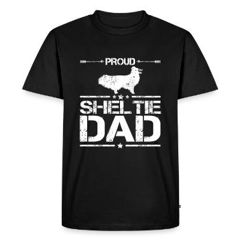Dad Sheltie Shetland Sheepdog Dog - Men's Premium Organic T-Shirt - black - Front - Nico (187cm)