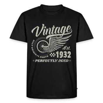 Vintage 1932 Year of birth 88 Birthday 88 Vintage - Men's Premium Organic T-Shirt - black - Front - Nico (187cm)