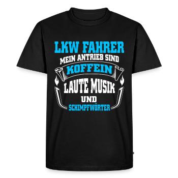 LKW Fahrer Mein Antrieb - Männer Premium Bio T-Shirt - Schwarz - Vorne - Nico (187cm)