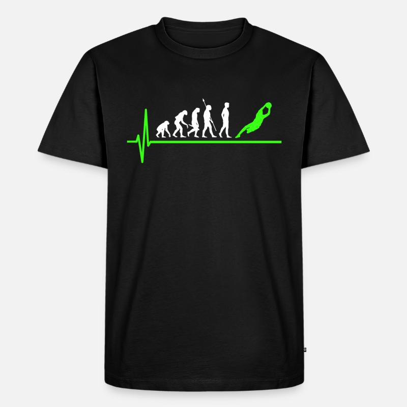 Torwart Evolution Fußball - Männer Premium Bio T-Shirt - Schwarz
