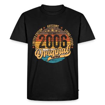 2006 vintage anniversaire rétro vintage cadeau - T-shirt Premium bio Homme - noir - Devant - Nico (187cm)