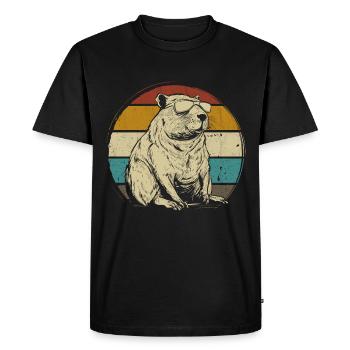 Capybara capybara rétro rongeur animal drôle - T-shirt Premium bio Homme - noir - Devant - Nico (187cm)
