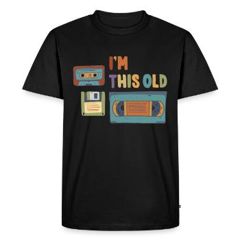 I'm This Old Vintage Retro 80er 90er Kassette - Männer Premium Bio T-Shirt - Schwarz - Vorne - Nico (187cm)