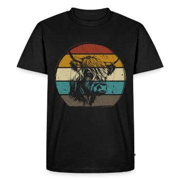 Highlander écossais Highland Cattle Highland - T-shirt Premium bio Homme - noir - Devant - Nico (187cm)