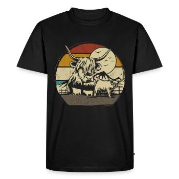 Highlander écossais Highland Cattle Highland - T-shirt Premium bio Homme - noir - Devant - Nico (187cm)