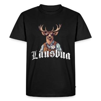 Lausbua Chemise Traditionnelle Homme Trachtenshirt Octobre - T-shirt Premium bio Homme - noir - Devant - Nico (187cm)