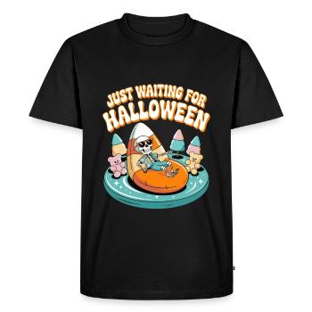 En attendant l’Halloween - T-shirt Premium bio Homme - noir - Devant - Nico (187cm)