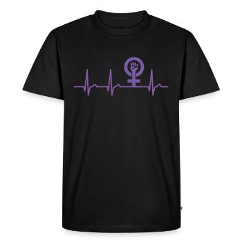 Courbe du cœur féministe - Pulse Women’s Power Feminism - T-shirt Premium bio Homme - noir - Devant - Nico (187cm)