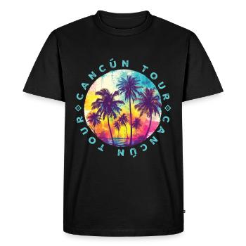 Visite des palmiers de Cancún - T-shirt Premium bio Homme - noir - Devant - Nico (187cm)
