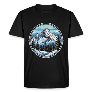 Mountains Ski Slope - Men's Premium Organic T-Shirt - black - Front - Nico (187cm)
