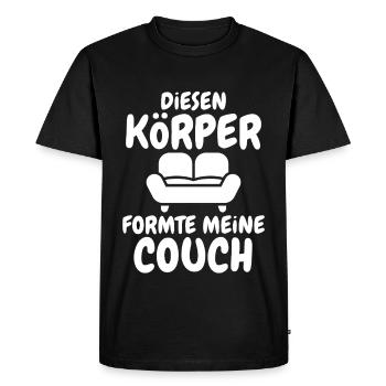 Couch Shaped Body - Men's Premium Organic T-Shirt - black - Front - Nico (187cm)
