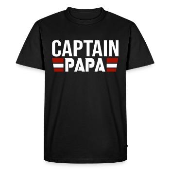 papa captain papa cadeau fête noel anniversaire - T-shirt Premium bio Homme - noir - Devant - Nico (187cm)