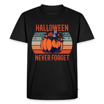 Halloween Never Forget Retro Pumpkin Smashed Fun - Men's Premium Organic T-Shirt - black - Front - Nico (187cm)