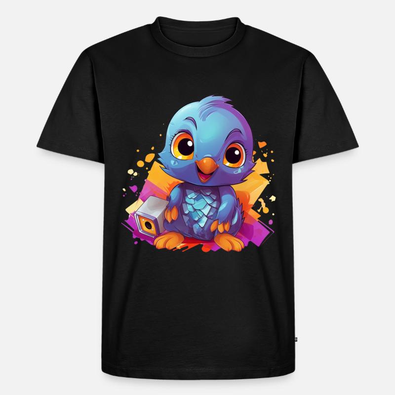 Taube Vogel bunt - Männer Premium Bio T-Shirt - Schwarz
