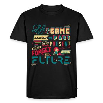 Life is a Game - T-shirt Premium bio Homme - noir - Devant - Nico (187cm)