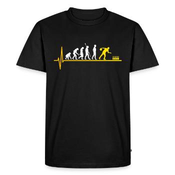 Quilles de bowling évolution battement de coeur - T-shirt Premium bio Homme - noir - Devant - Nico (187cm)
