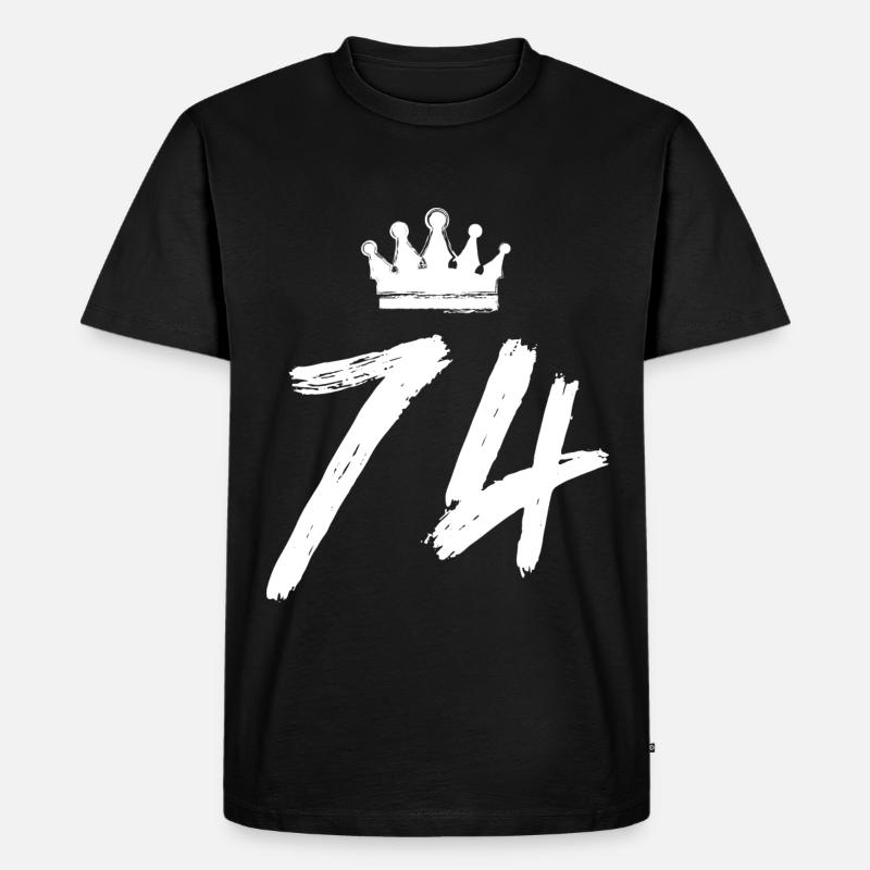 74 Zahl Krone - Männer Premium Bio T-Shirt - Schwarz