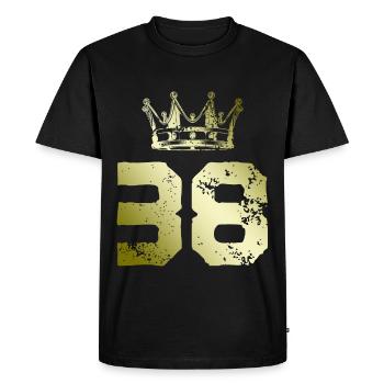 38 Number crown - Men's Premium Organic T-Shirt - black - Front - Nico (187cm)
