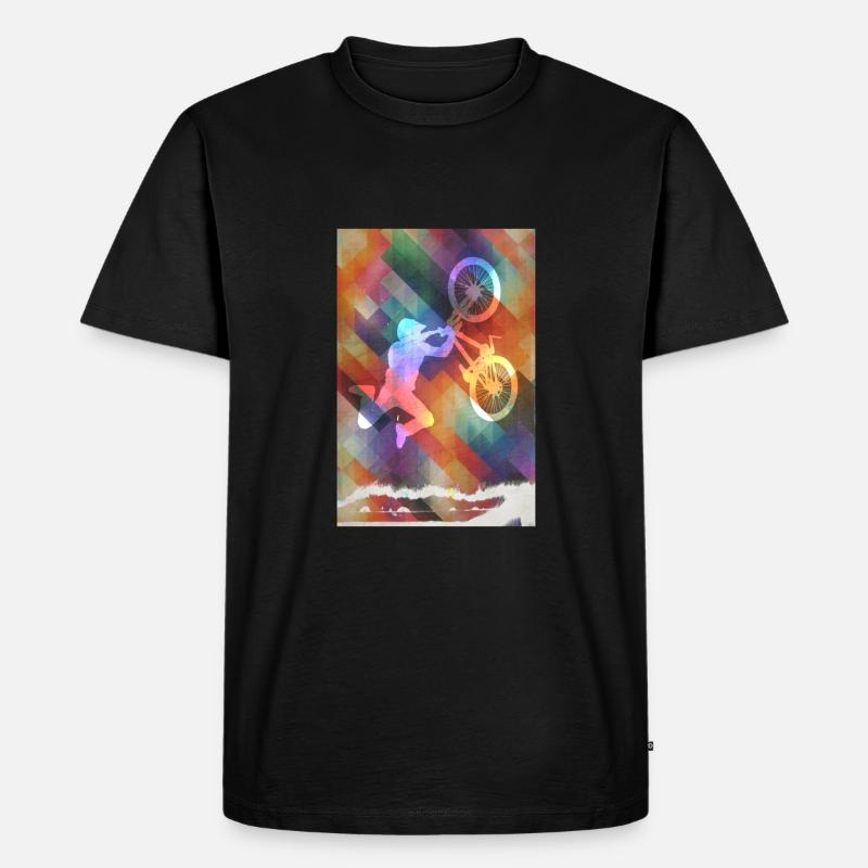 Buntes BMX Motiv - Männer Premium Bio T-Shirt - Schwarz