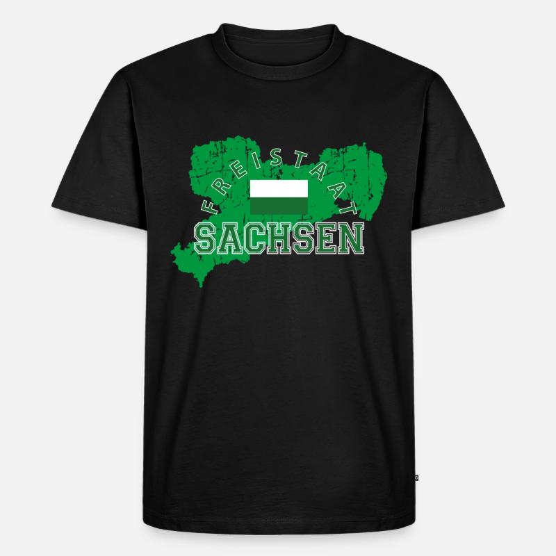 Sachsen - Männer Premium Bio T-Shirt - Schwarz