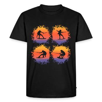 Wakeboard Surfboard Waken Wakeskate Retro - Men's Premium Organic T-Shirt - black - Front - Nico (187cm)