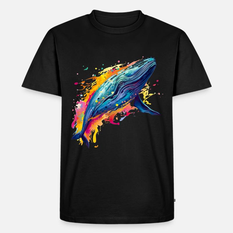 Wal Kunst Pop Art - Männer Premium Bio T-Shirt - Schwarz