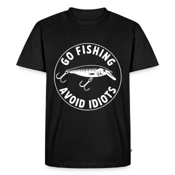 Allez pêcher, évitez les gens, reposez-vous sur l’eau. Verm - T-shirt Premium bio Homme - noir - Devant - Nico (187cm)