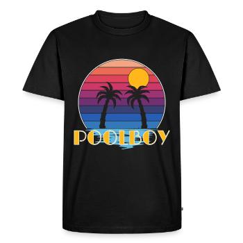 Maître nageur Piscine Poolboy - T-shirt Premium bio Homme - noir - Devant - Nico (187cm)