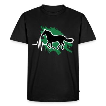 Cheval Rythme Cardiaque Équitation - T-shirt Premium bio Homme - noir - Devant - Nico (187cm)