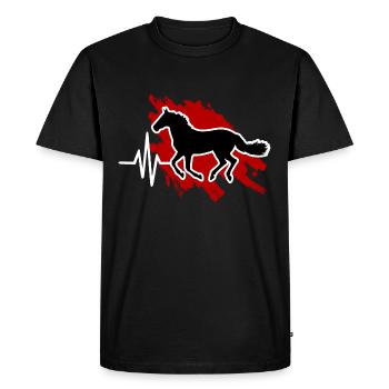 Cheval Rythme Cardiaque Équitation - T-shirt Premium bio Homme - noir - Devant - Nico (187cm)