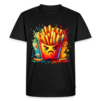 Mecker Fries Box French Fries Fries - Men's Premium Organic T-Shirt - black - Front - Nico (187cm)