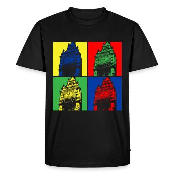 Couleur pop vibrante du Big Ben Quartet London - T-shirt Premium bio Homme - noir - Devant - Nico (187cm)