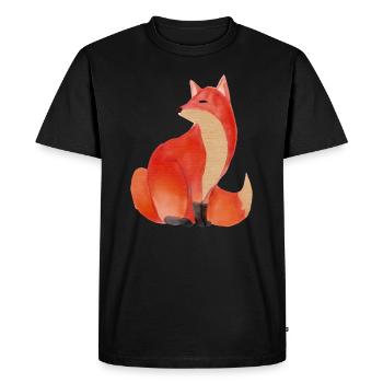 Renards Renards Dessin Animaux Des Forêts Animaux - T-shirt Premium bio Homme - noir - Devant - Nico (187cm)