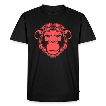 Monkey chimpanzee monkey animal animals cartoon gift - Men's Premium Organic T-Shirt - black - Front - Nico (187cm)