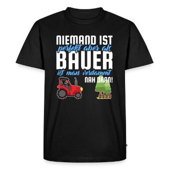 Paysan dire drôle - T-shirt Premium bio Homme - noir - Devant - Nico (187cm)
