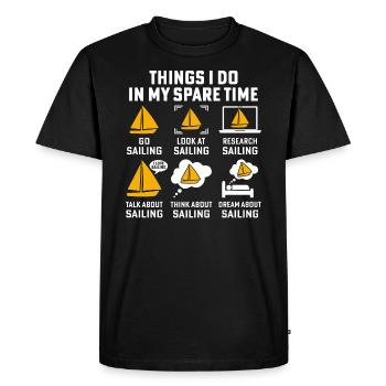 things i do in my spare time go sailing sail - Men's Premium Organic T-Shirt - black - Front - Nico (187cm)