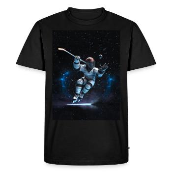 Ice Hockey Space Power - Men's Premium Organic T-Shirt - black - Front - Nico (187cm)