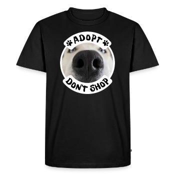 Adopt Don't Buy, Adopt a Shelter Dog - Men's Premium Organic T-Shirt - black - Front - Nico (187cm)